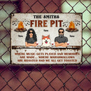 Pawzity Metal Camping Signs, Gifts For Dog Lovers, Fire Pit Wher Music Get Played Personalized Camping Signs
