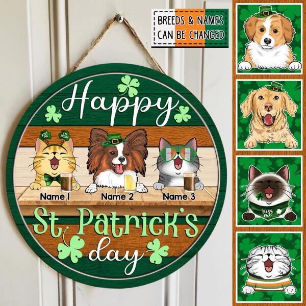 St. Patrick's Day Door Signs, Gifts For Pet Lovers,  Holiday Custom Wooden Signs