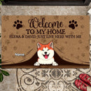 Pawzity Welcome To Our Home Custom Doormat, Gifts For Pet Lovers, Our Owners Just Live Here With Us Front Door Mat