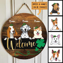 St. Patrick's Day Welcome Door Signs, Gifts For Dog Lovers, Round Welcome Sign, Shamrock Sign , Dog Mom Gifts