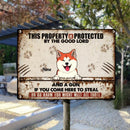 Pawzity Warning Metal Yard Sign, Gifts For Dog Lovers, This Property Is Protected By The Good Lord Funny Warning Sign