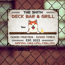 Pawzity Metal Bar Signs, Gifts For Pet Lovers, Deck Bar & Grill Good Friends Good Times Sipping Grilling Chilling