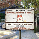 Pawzity Metal Backyard Bar & Grill Sign, Gifts For Pet Lovers, Proudly Serving Whatever You Brought Welcome Sign