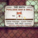 Pawzity Metal Pool Signs, Gifts For Pet Lovers, Poolside Bar & Grill Good Friends Good Times