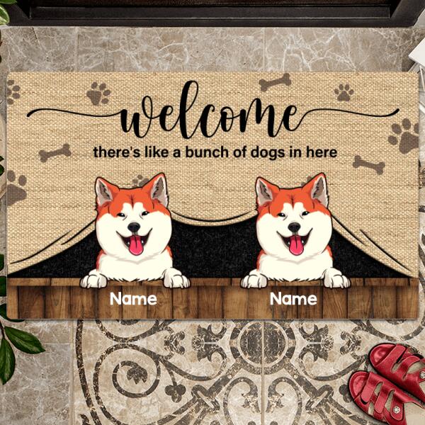 Pawzity Funny Welcome Mat, Gifts For Pet Lovers, There's Like A Bunch Of Dogs In Here Outdoor Door Mat