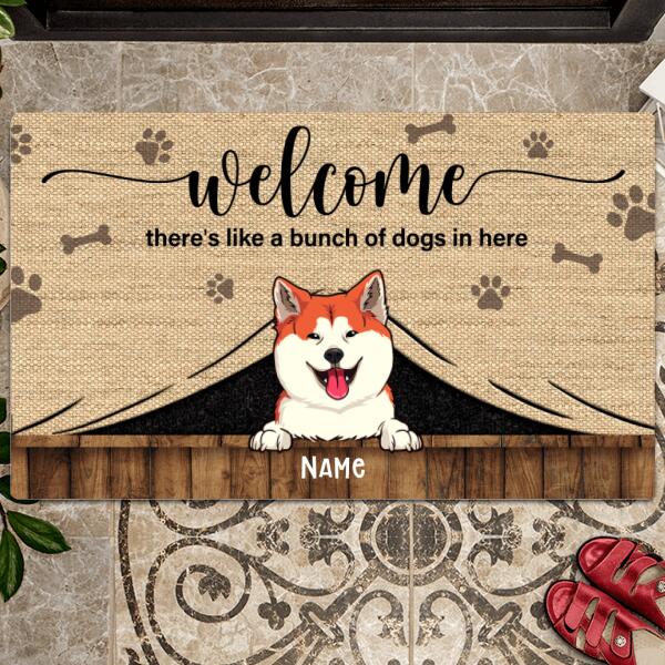 Pawzity Custom Doormat, Gifts For Dog Lovers, This Home Is Filled With Wagging Tails And Wet Kisses Front Door Mat