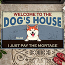 Pawzity Welcome Mat, Gifts For Dog Lovers, Welcome To The Dog's We Just Pay The Mortage House Outdoor Door Mat