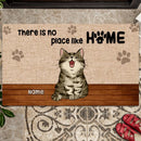 Pawzity Personalized Doormat, Gifts For Cat Lovers, There Is No Place Like Home Front Door Mat