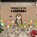 Pawzity Custom Doormat, Gifts For Cat Lovers, Probably In The Garden Outdoor Door Mat, Personalized Housewarming Gifts