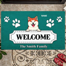 Pawzity Welcome Mat, Gifts For Dog Lovers, White Sign Outdoor Door Mat, Personalized Housewarming Gifts
