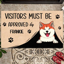 Pawzity Personalized Doormat, Gifts For Dog Lovers, Visitors Must Be Approved By My Dog Outdoor Door Mat