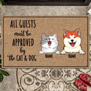 Pawzity Personalized Doormat, Gifts For Pet Lovers, All Guests Must Be Approved By The Cat & Dog Outdoor Door Mat