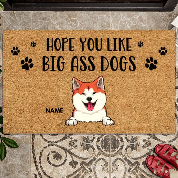 Pawzity Personalized Doormat, Gifts For Dog Lovers, Hope You Like Big Ass Dogs Outdoor Door Mat