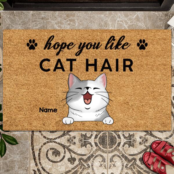 Pawzity Personalized Doormat, Gifts For Cat Lovers, Hope You Like Cat Hair Outdoor Door Mat