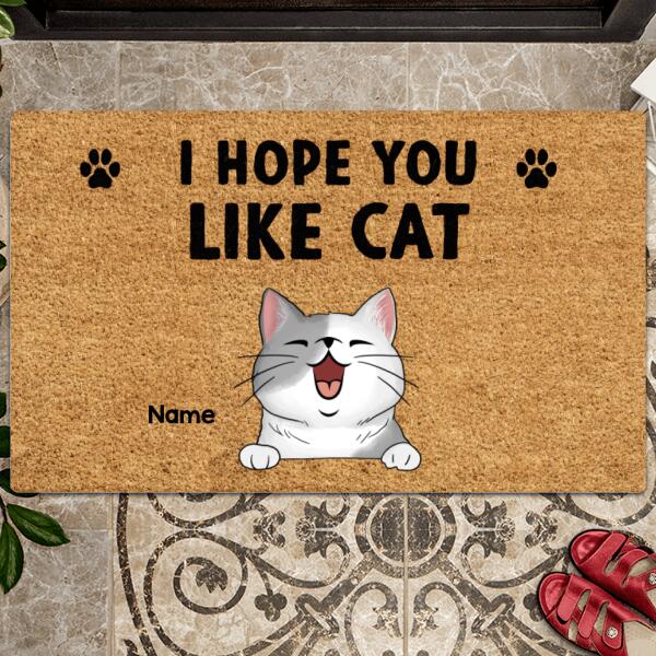 Pawzity Personalized Doormat, Gifts For Cat Lovers, I Hope You Like Cats Outdoor Door Mat