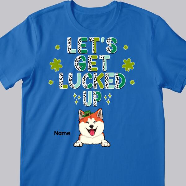 Let's Get Lucked Up, Leopard T-shirt, Personalized Dog & Cat T-shirt, St. Patrick Day Gifts For Pet Lovers