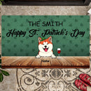 St. Patrick's Day Personalized Doormat, Gifts For Pet Lovers, Colorful Front Door Mat