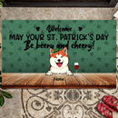 St. Patrick's Day Welcome Mat, Gifts For Pet Lovers, May Your St. Patrick's Day Be Beery And Cheery Front Door Mat