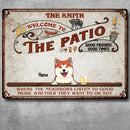 Pawzity Metal Patio Sign, Gifts For Pet Lovers, Welcome To The Patio Good Friends Good Times Funny Signs