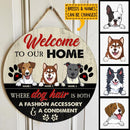 Pawzity Welcome To Our Home Signs, Gifts For Dog Lovers, Where Dog Hair Is Both A Fashion Accessory & A Condiment , Dog Mom Gifts