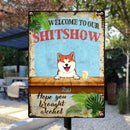 Pawzity Welcome To Our Shitshow Metal Bar Sign, Gifts For Dog Lovers, Hope You Brought Alcohol