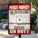 Pawzity Private Property No Trespassing Metal Yard Sign, Gifts For Dog Lovers, Guard Dogs On Duty Warning Signs