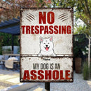 Pawzity Warning Metal Yard Sign, Gifts For Dog Lovers, No Trespassing My Dogs Is An Asshole Funny Warning Sign