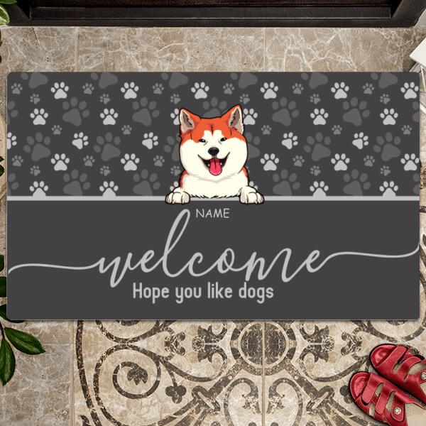 Pawzity Welcome Mat, Gifts For Dog Lovers, Hope You Like Dogs Front Door Mat, Personalized Housewarming Gifts