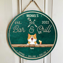 Pawzity Patio Signs, Gifts For Pet Lovers, Patio Bar & Grill Sipping Grilling Chilling Custom Wooden Signs