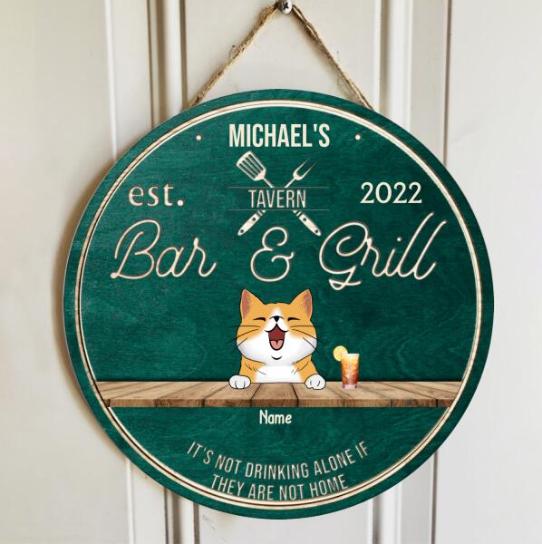 Pawzity Wood Bar Signs, Gifts For Pet Lovers, Tavern Bar & Grill It's Not Drinking Alone Custom Wooden Signs
