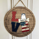 Pawzity Custom Wooden Signs, Gifts For Cat Lovers, Love American Style Personalized Housewarming Gifts , Cat Mom Gifts