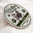 Pawzity Welcome To Our Home Signs, Gifts For Cat Lovers, The Humans Just Live Here With Us Custom Wood Signs , Cat Mom Gifts