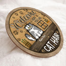 Pawzity Welcome Door Signs, Gifts For Cat Lovers, Hope You Like Cat Hair Custom Wood Signs , Cat Mom Gifts