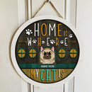 Pawzity Personalized Home Signs, Gifts For Cat Lovers, Home is Where The Cat Are Custom Wood Signs , Cat Mom Gifts