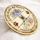 Pawzity Round Welcome Signs, Gifts For Cat Lovers, Cats Make Me Happy Humans Make My Head Hurt , Cat Mom Gifts