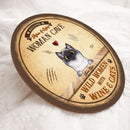 Pawzity Welcome Door Signs, Gifts For Cat Lovers, Woman's Cave Wild Women With Wine & Cats Custom Wooden Signs , Cat Mom Gifts
