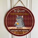 Pawzity Backyard Bar & Grill Sign, Gifts For Cat Lovers, You Can't Sit With Us Custom Wooden Signs , Cat Mom Gifts