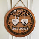Pawzity Personalized Family Sign, Gifts For Family, Love Grows Here Custom Wooden Signs