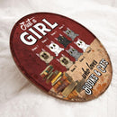 Pawzity Custom Wood Signs, Gifts For Cat Lovers, Just A Girl  Who Loves Cats And Books, Personalized Housewarming Gifts , Cat Mom Gifts