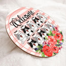 Pawzity Welcome Door Signs, Gifts For Cat Lovers, Pink Stripes Custom Wooden Signs , Cat Mom Gifts