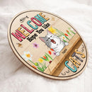 Pawzity Welcome Door Signs, Gifts For Cat Lovers, Hope You Like Cats, Flower Custom Wood Signs , Cat Mom Gifts