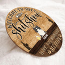 Pawzity Welcome To The Shitshow Hope You Brought Alcohol Custom Wooden Signs, Gifts For Cat Lovers Funny Signs , Cat Mom Gifts