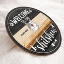 Pawzity Welcome To The Shitshow Funny Signs, Gifts For Cat Lovers, Black Theme Custom Wooden Signs , Cat Mom Gifts