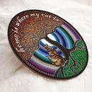 Pawzity Welcome Door Signs, Mandala Custom Wooden Signs, Home Is Where My Cats Are , Cat Mom Gifts
