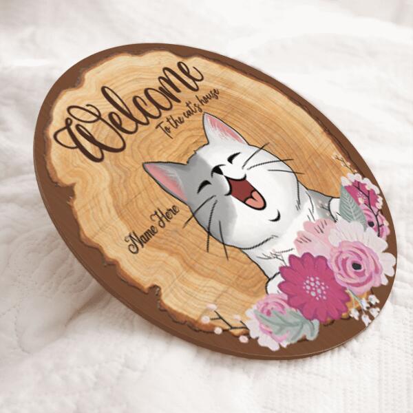 Pawzity Welcome Door Signs, Gifts For Cat Lovers, Welcome To The Cat's House , Cat Mom Gifts