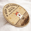 Pawzity Keep Door Closed Don't Let The Pets Out Welcome Door Sign, Gifts For Pet Lovers, Yellow Paw Prints