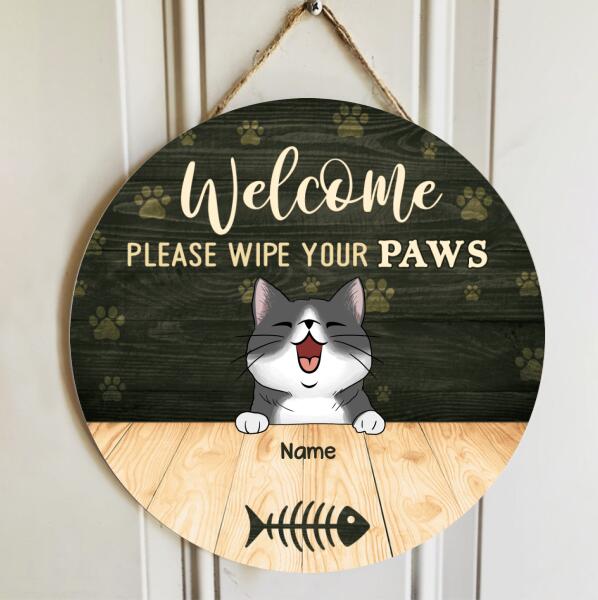 Pawzity Welcome Door Sign, Gift For Cat Lovers, Please Wipe Your Paws Funny Signs, Personalized Housewarming Gifts , Cat Mom Gifts