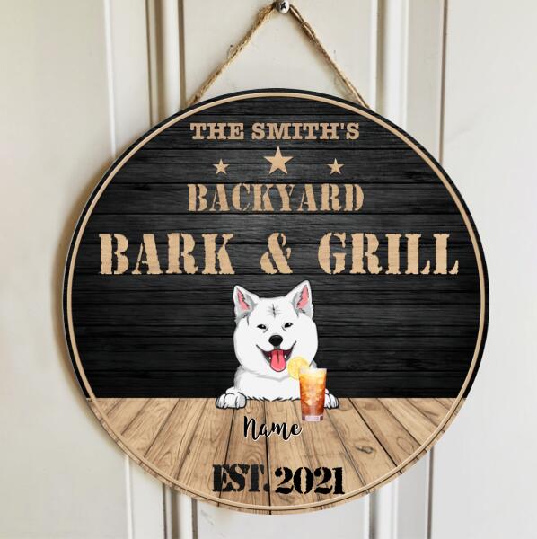 Pawzity Backyard Signs, Gifts For Dog Lovers, Backyard Bar & Grill Custom Wooden Signs , Dog Mom Gifts