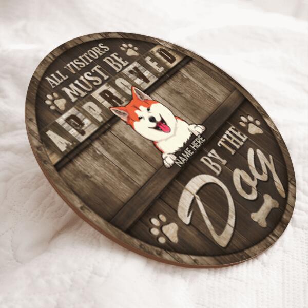 Pawzity Welcome Door Signs, Gifts For Dog Lovers, All Visitor Must Be Approved By The Dog Warning Sign , Dog Mom Gifts