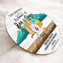 Pawzity Camping Signs, Gifts For Dog Lovers, Proudly Serving Whatever You Brought, Green Mountain & Yellow Camping Van , Dog Mom Gifts